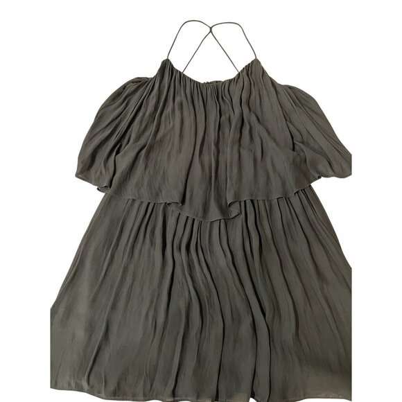 Zara Basic Womens Black Halter Dress With Ruffle Overlay EU M US M Mex 28 - Picture 1 of 2